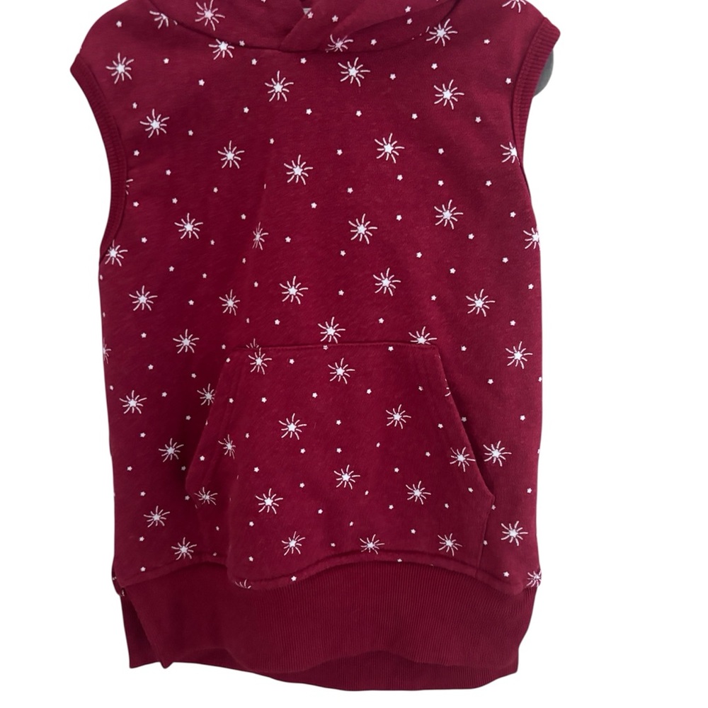 Little Bipsy Maroon Starburst Sleeveless Hoodie